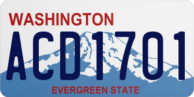 WA license plate ACD1701