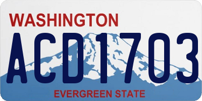 WA license plate ACD1703
