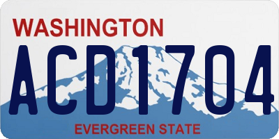 WA license plate ACD1704