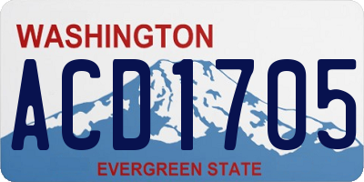 WA license plate ACD1705