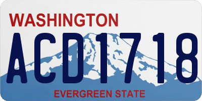 WA license plate ACD1718