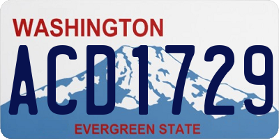 WA license plate ACD1729