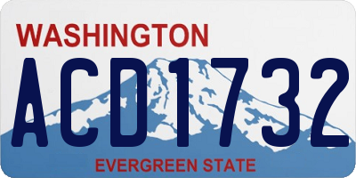 WA license plate ACD1732