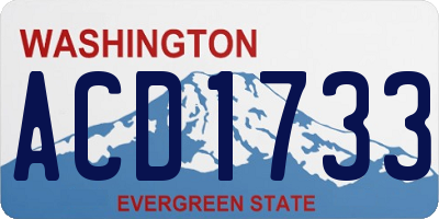 WA license plate ACD1733