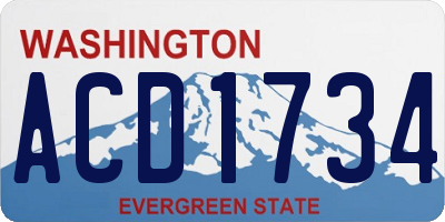 WA license plate ACD1734