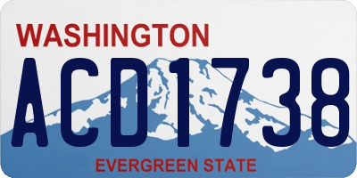 WA license plate ACD1738