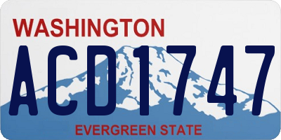 WA license plate ACD1747