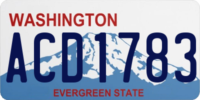 WA license plate ACD1783