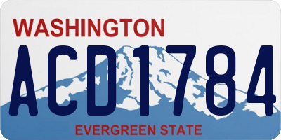 WA license plate ACD1784
