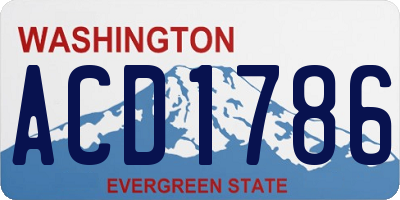 WA license plate ACD1786