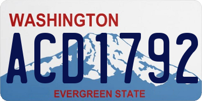 WA license plate ACD1792