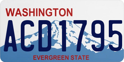 WA license plate ACD1795