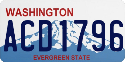 WA license plate ACD1796