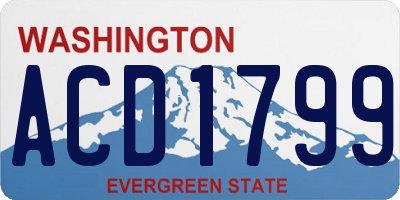 WA license plate ACD1799