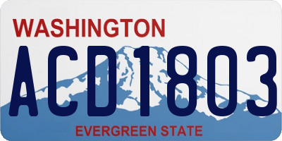 WA license plate ACD1803