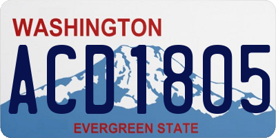 WA license plate ACD1805