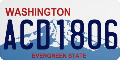 WA license plate ACD1806