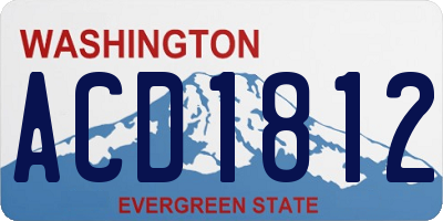 WA license plate ACD1812