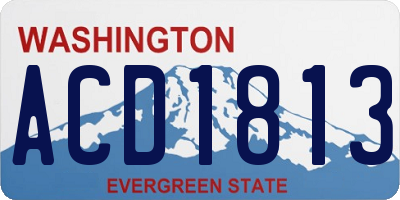 WA license plate ACD1813