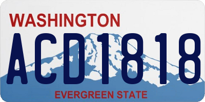 WA license plate ACD1818