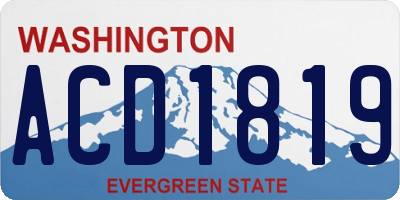 WA license plate ACD1819