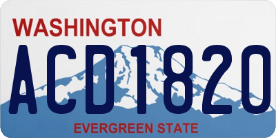 WA license plate ACD1820