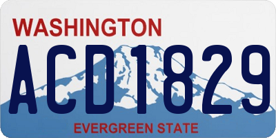WA license plate ACD1829