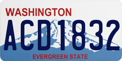 WA license plate ACD1832