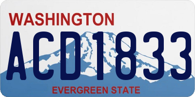 WA license plate ACD1833