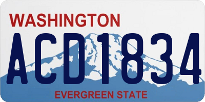 WA license plate ACD1834