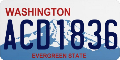 WA license plate ACD1836