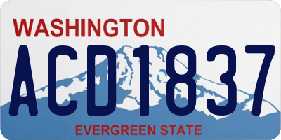 WA license plate ACD1837