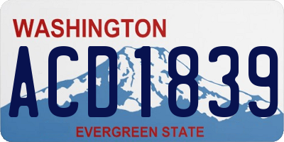 WA license plate ACD1839