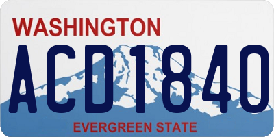 WA license plate ACD1840