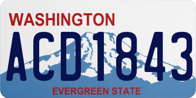 WA license plate ACD1843