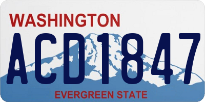 WA license plate ACD1847