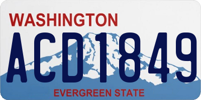 WA license plate ACD1849