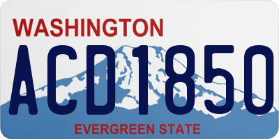 WA license plate ACD1850