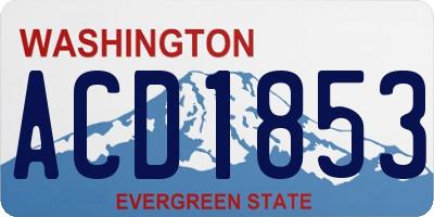 WA license plate ACD1853
