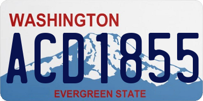 WA license plate ACD1855