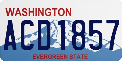 WA license plate ACD1857