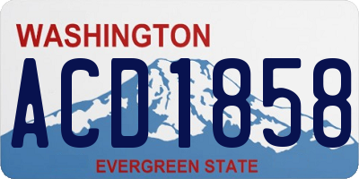 WA license plate ACD1858