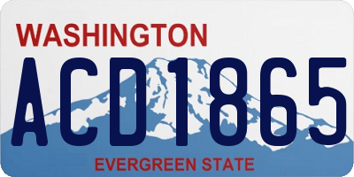 WA license plate ACD1865