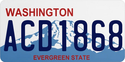 WA license plate ACD1868