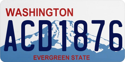 WA license plate ACD1876