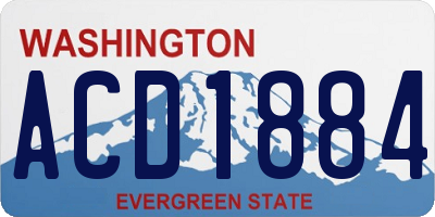 WA license plate ACD1884