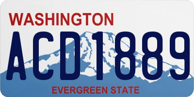 WA license plate ACD1889