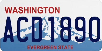 WA license plate ACD1890