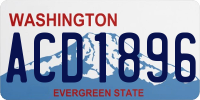 WA license plate ACD1896
