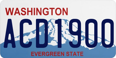 WA license plate ACD1900